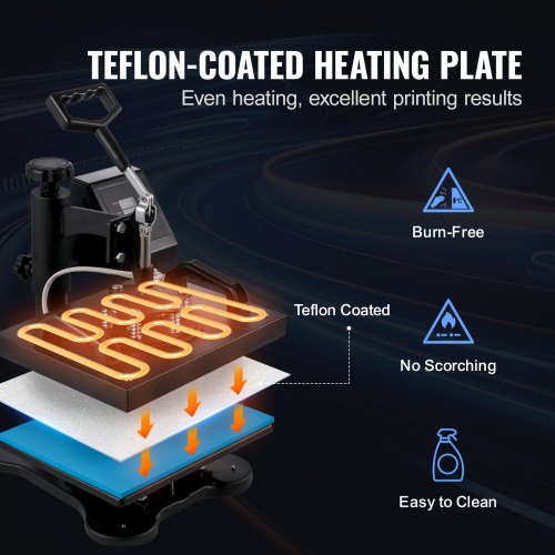 VEVOR Heat Press 12" X 10" Swing Away Heat Press Machine Daul Digital Display Heat Press Machine for T-Shirt Sublimation Transfer Machine (12x10")