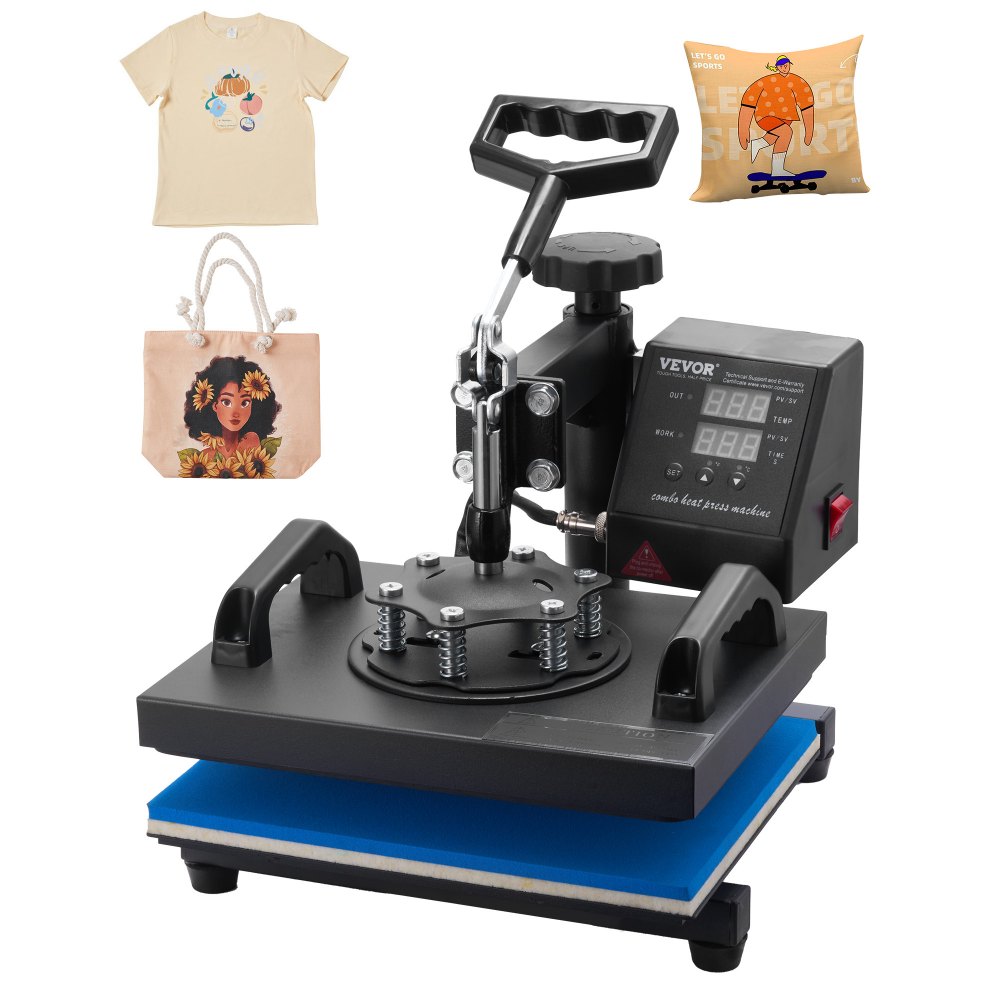 VEVOR Heat Press 12" X 10" Swing Away Heat Press Machine Daul Digital Display Heat Press Machine for T-Shirt Sublimation Transfer Machine (12x10")