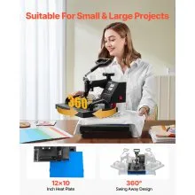 VEVOR Heat Press, 12x10Inch T-Shirt Press Machine, T-shirt Press Heat Press 30x23cm Printing Machine Heat Transfer Sublimation Machine for T-shirts