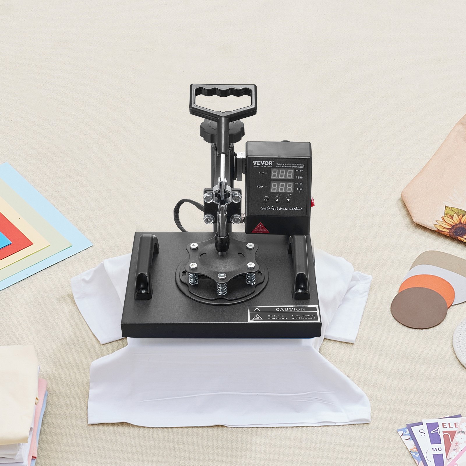 VEVOR Heat Press, 12x10Inch T-Shirt Press Machine, T-shirt Press Heat Press 30x23cm Printing Machine Heat Transfer Sublimation Machine for T-shirts