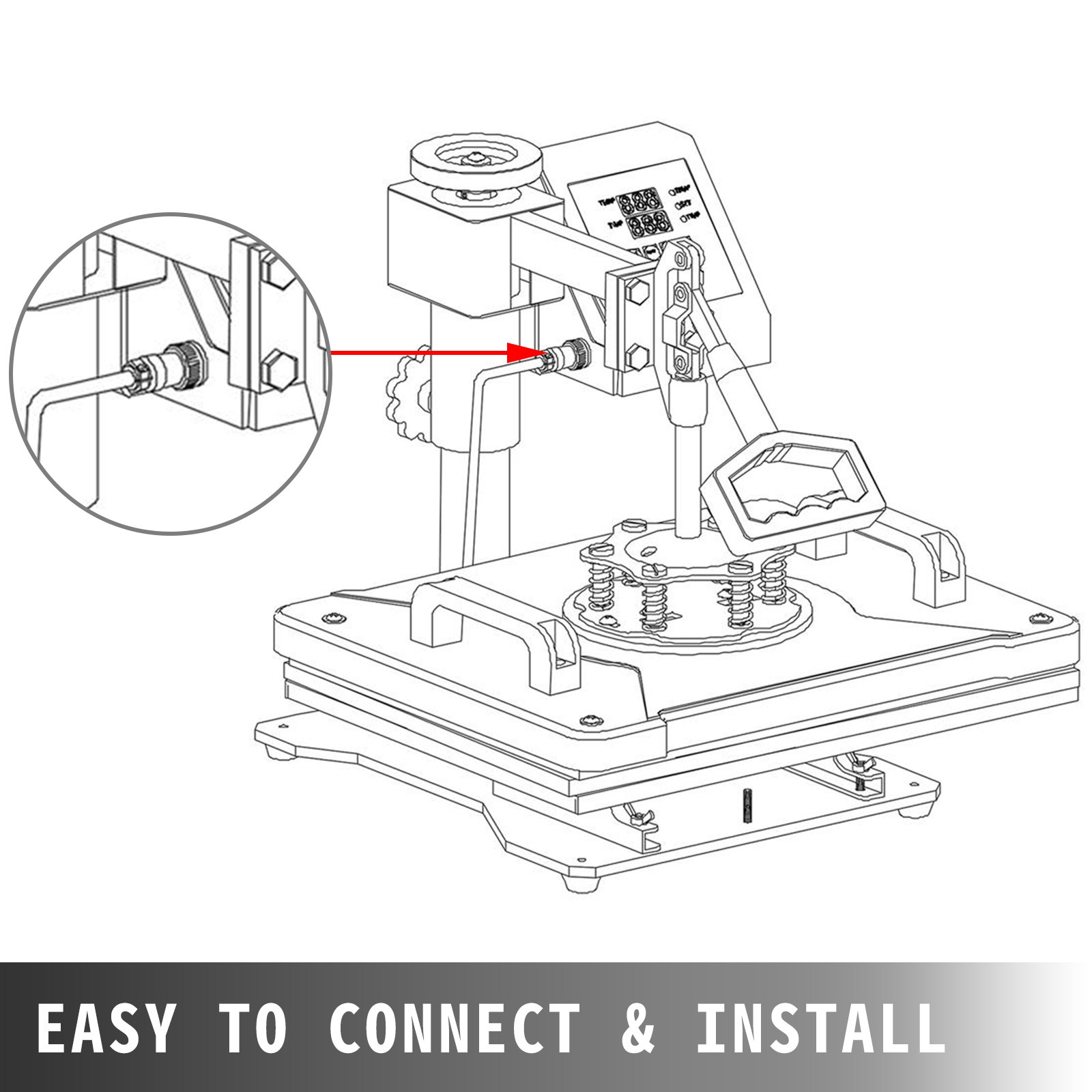 Vevor Heat Press Control Box 1250w Digital Lcd Controller Control Box For Press