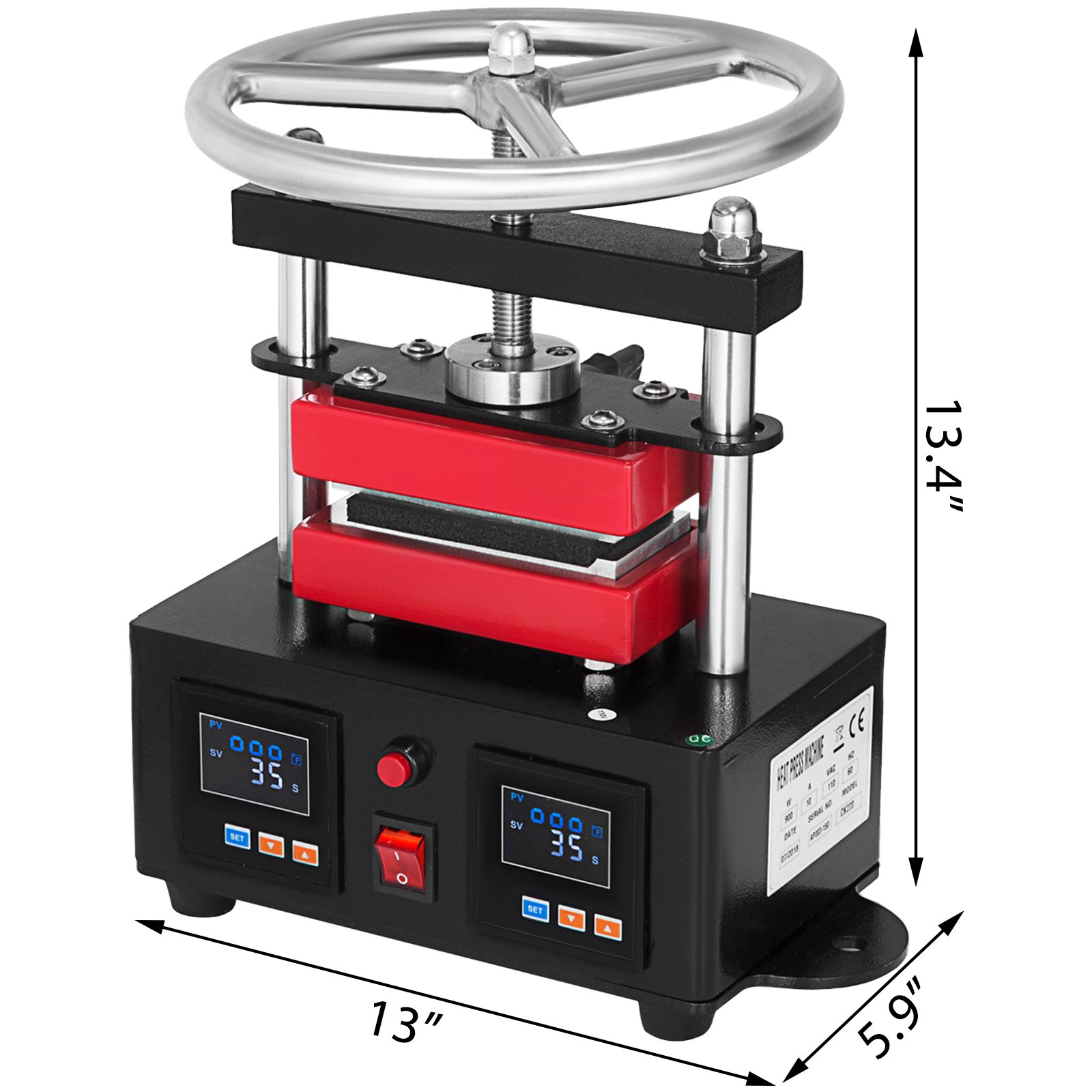 New Professional Rosin Press Hand Crank Duel Heated Plates 6X12 CM (2.4"X4.7")
