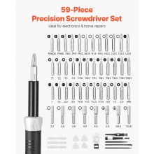 59-Piece Precision Screwdriver Set Repair Tool Kit Magnetic Bit for Computer