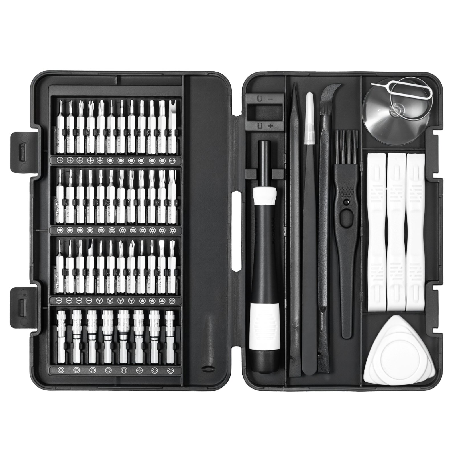 VEVOR Screwdriver Set, 59-Piece Small Precision Screwdriver Set with Phillips, Flat Head, Torx, Pentalobe Bits, Tweezer for Men, Mini Cleaning Repair Tool Kit for iPhone, MacBook, Laptop, Computer