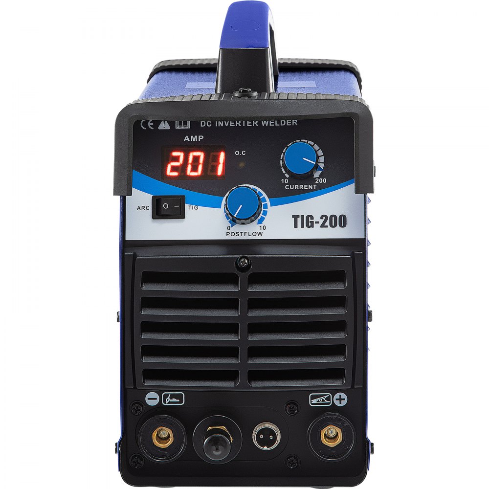VEVOR TIG-200C, 200 Amp TIG/MMA ARC 2-in-1 Welder HF IGBT DC Inverter Welding Machine for Welding Steel, Titanium and Copper Alloys