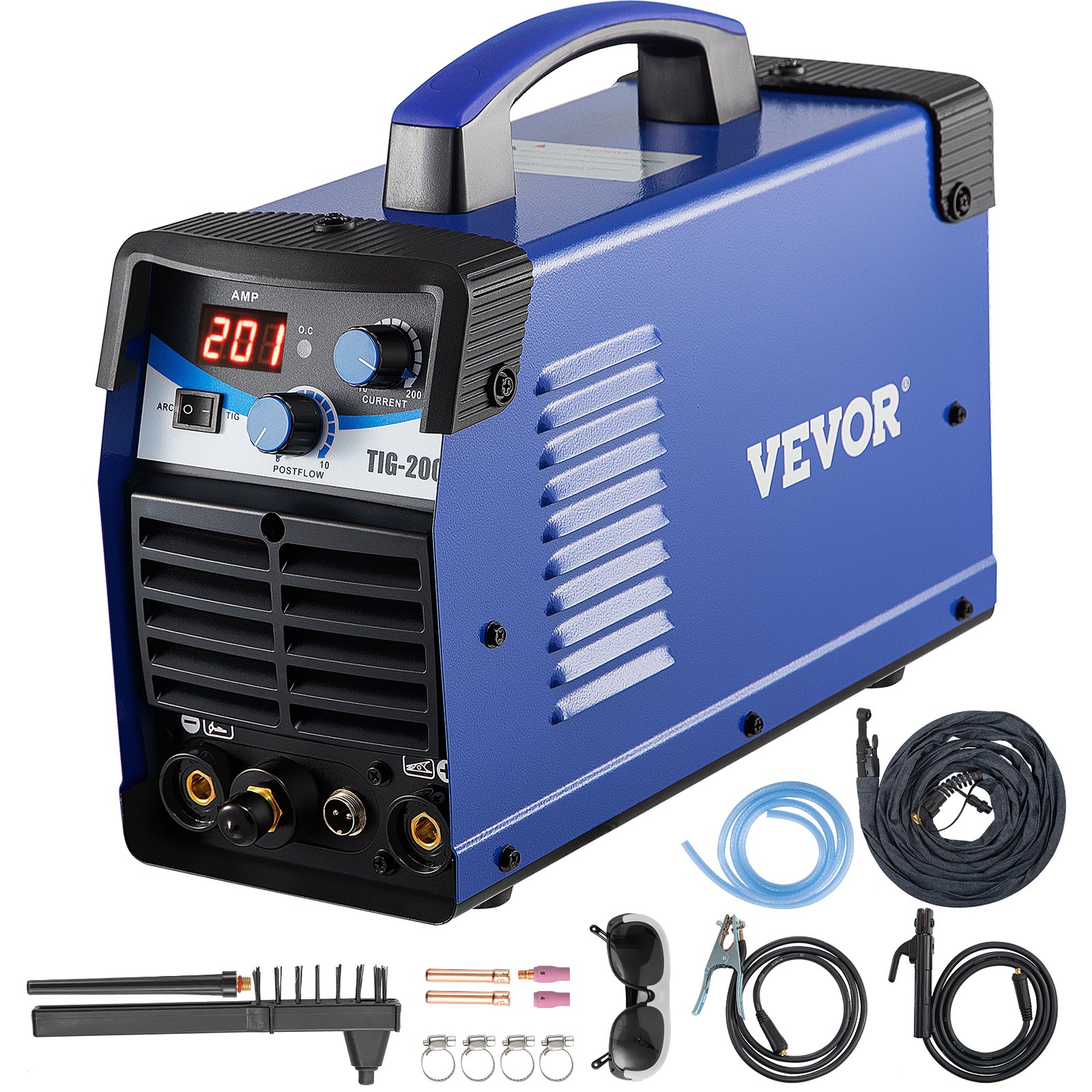 VEVOR TIG-200C, 200 Amp TIG/MMA ARC 2-in-1 Welder HF IGBT DC Inverter Welding Machine for Welding Steel, Titanium and Copper Alloys
