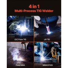 TIG Welder 4-In-1 Welding Machine Pulse MMA Lift STICK IGBT Inverter LED