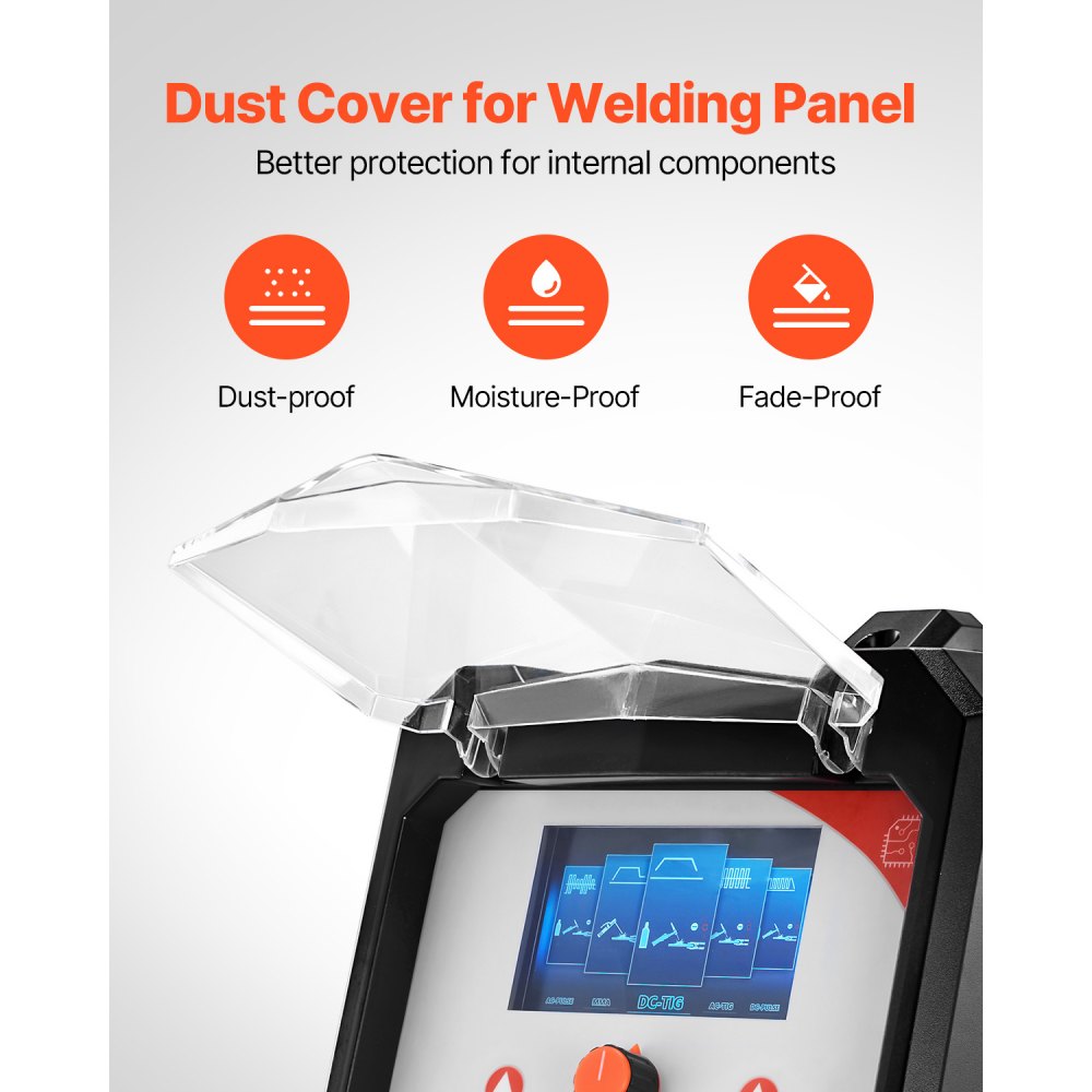 VEVOR TIG Welder, 200A 6-In-1 Aluminum Welding Machine (LED Display) - AC TIG/DC TIG/AC Pulse TIG/DC Pulse TIG/Spot TIG/MMA(Stick), Electric Welder with Synergic Control IGBT