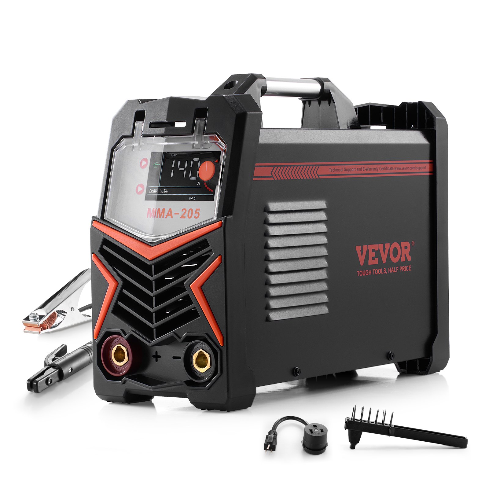 VEVOR MMA Welder, 205A 2-in-1 MMA Lift TIG Stick Welding Machine, IGBT Inverter Portable Welder Machine with Digital Display, Hot Start Arc Force Anti-Stick (Lift Torch Not Included)