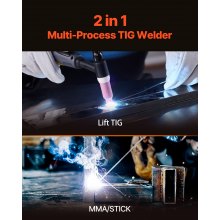 MMA Welder 2-In-1 Welding Machine Lift MMA Stick Arc IGBT Hot Start LED