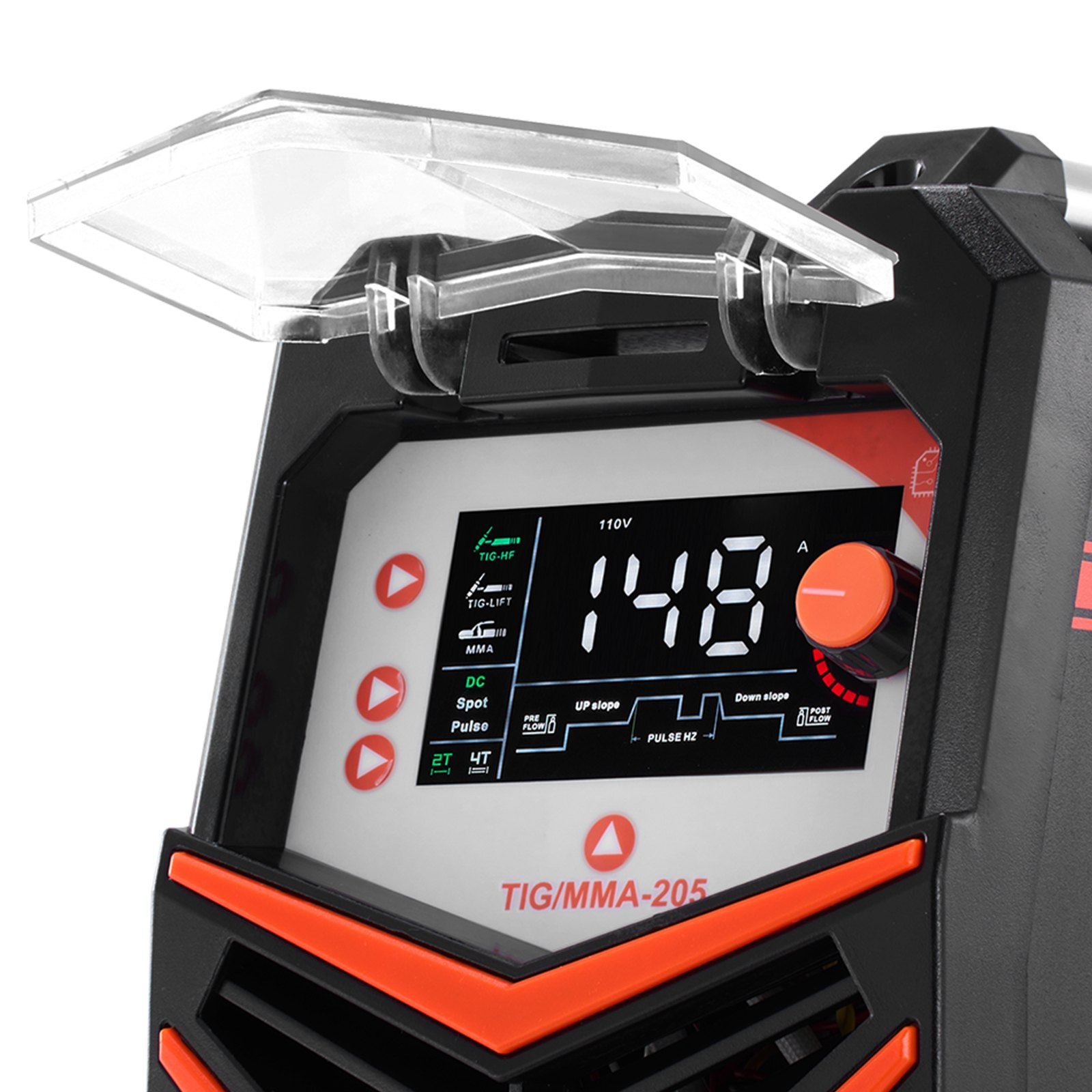 VEVOR TIG Welder, 205A 3-In-1 Welding Machine (Large LED Display)- DC TIG/DC Pulse TIG/MMA(Stick), Electric Welder with IGBT Inverter High-Frequency Start