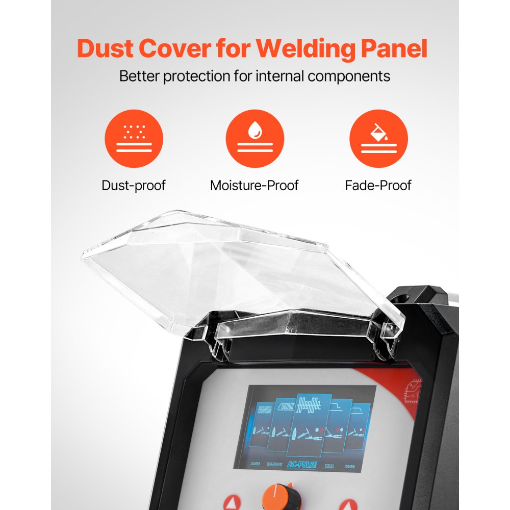 VEVOR TIG Welder, 225A 6-In-1 Aluminum Welding Machine (Large LED Display)- AC TIG/DC TIG/AC Pulse TIG/DC Pulse TIG/Spot TIG/MMA(Stick), Electric Welder with IGBT Inverter