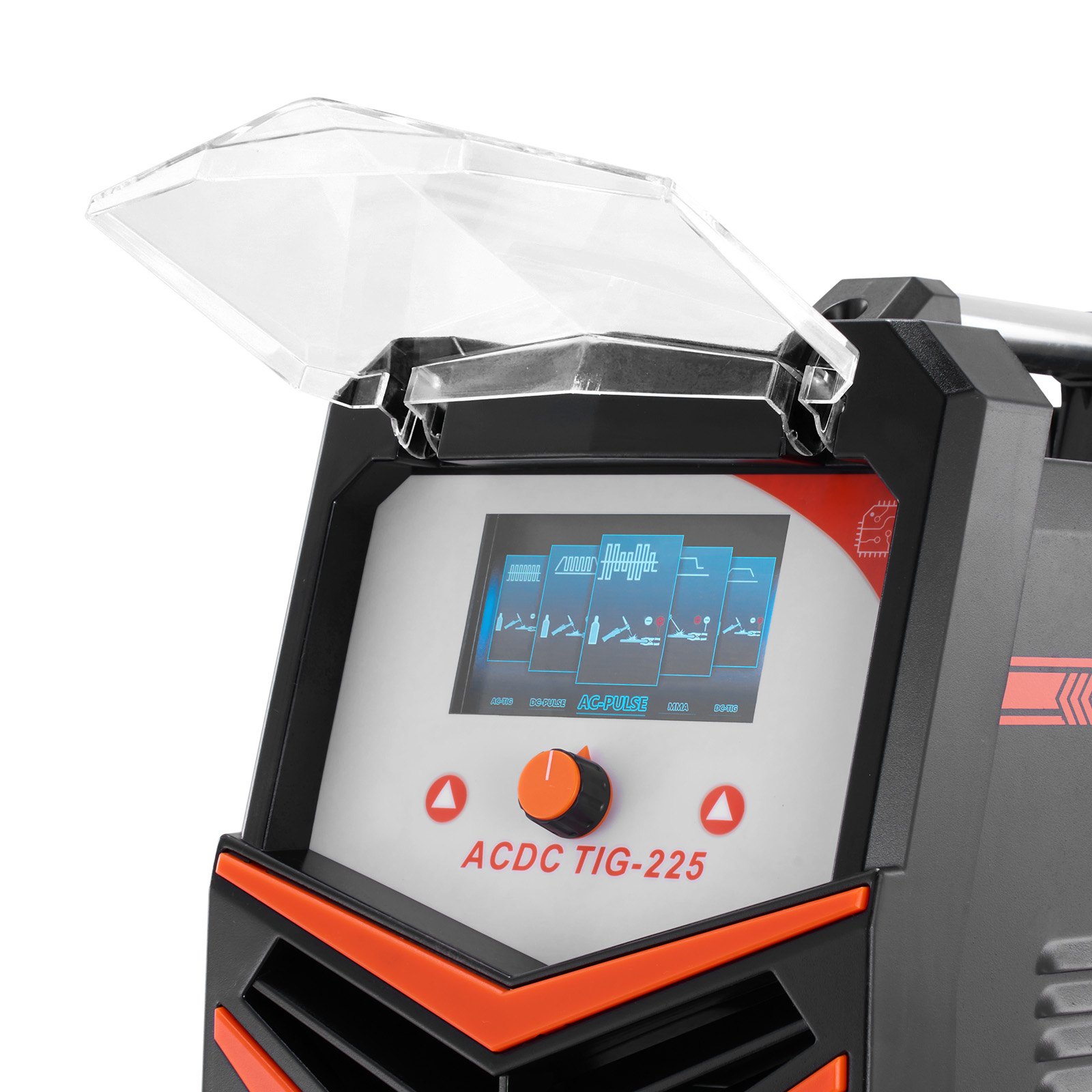 VEVOR TIG Welder, 225A 6-In-1 Aluminum Welding Machine (Large LED Display)- AC TIG/DC TIG/AC Pulse TIG/DC Pulse TIG/Spot TIG/MMA(Stick), Electric Welder with IGBT Inverter