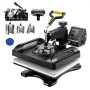 VEVOR Upgrade Heat Press Machine ETL Quality & Safety Certificated 12 x 15 in 8 in 1 Heat Press Power-Saving Combo Multifunctional Sublimation 360°Rotation Heat Press Shirt Printing Machine Black