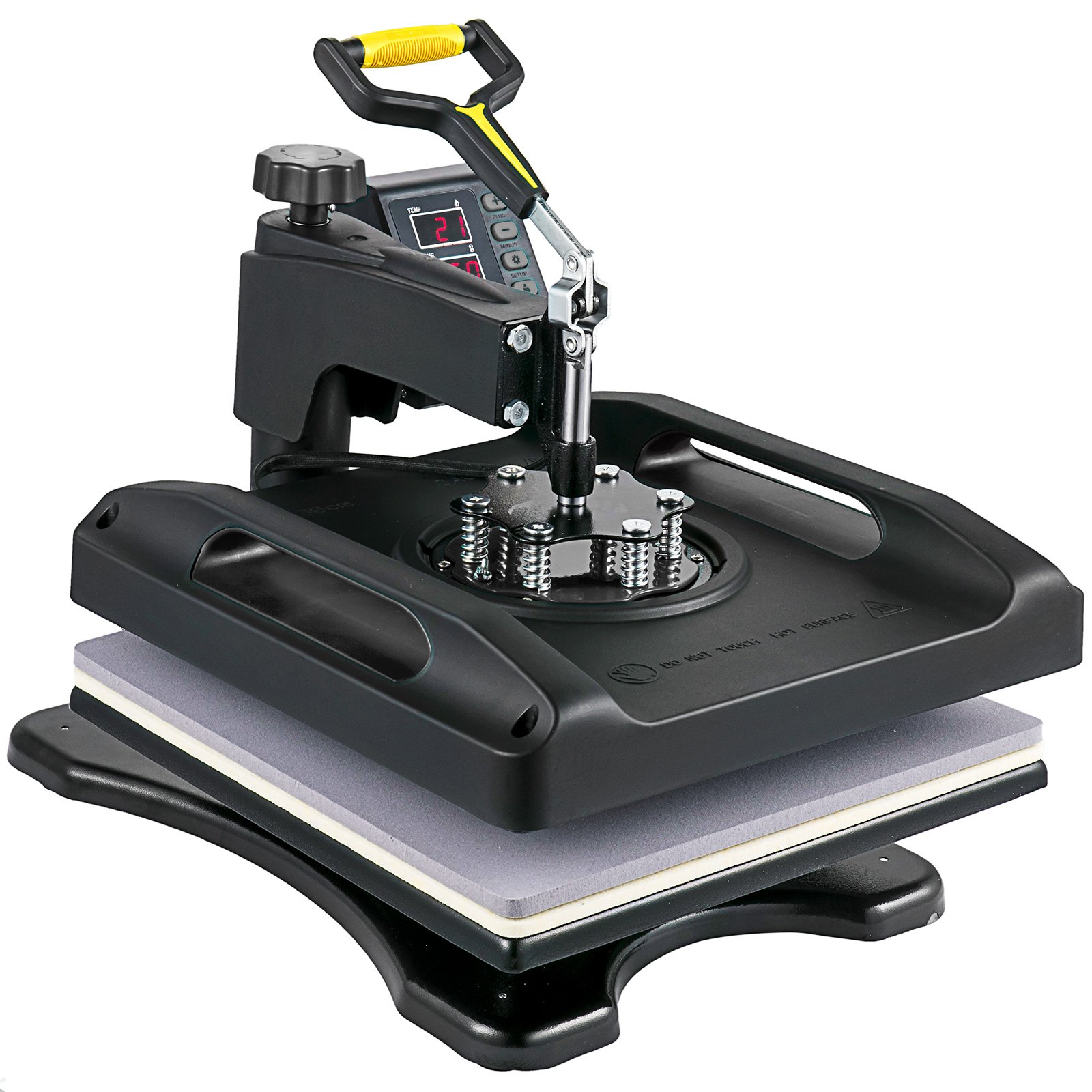 VEVOR Heat Press Machine 38.1x38.1 cm 8 In 1 Heat Press 1000W Sublimation Machine 360° Rotation Swing Away Heat Press 8 In 1 Shirt Printing Machine Dual-Tube Heating for DIY T-Shirts Cap Mugs (Black)