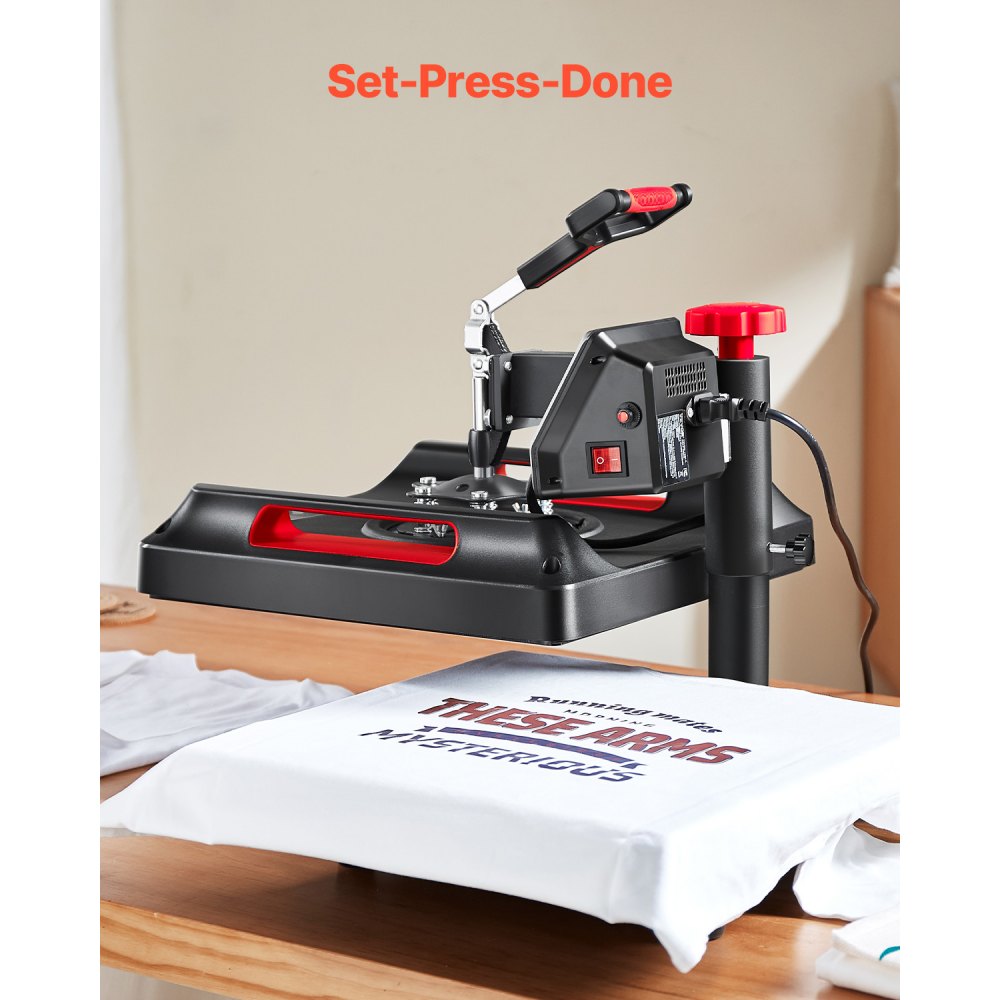 VEVOR Heat Press Machine 8 in 1 Combo, Heat Press 15x15, Swing Away T Shirt Printing Machine Digital Control, Multifunction Heat Transfer Machine Sublimation Heat Press for T-Shirt Hat Cap Mug Plate