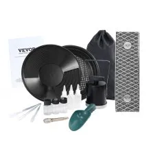 VEVOR Gold Panning Kit With Mini Sluice Box, 12" Aluminum Gold Mining Equipment, 16 PCS Gold Prospecting Kit with Gold Pan, Classifier Screen, Separating Magnet, Drawstring Backpack and Accessories