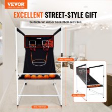 VEVOR Indoor Double Shot Basket Arcade Game Iron Cage 2 Player 5 Balls