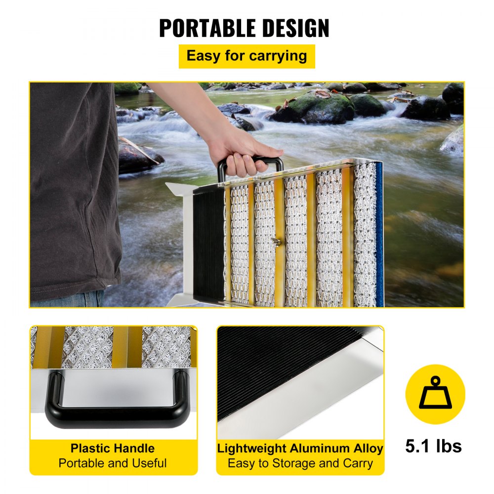 Aluminum Alloy Sluice Box, Compact 24" Mini Sluice Boxes for Gold, Lightweight Gold Sluice Equipment, Portable Sluice Boxes w/Miner's Moss, River, Creek, Gold Panning, Prospecting, Dredging Aluminum Alloy Sluice Box, Compact 24" Mini Sluice Boxes for Gold, Lightweight Gold Sluice Equipment, Portable Sluice Boxes w/Miner's Moss, River, Creek, Gold Panning, Prospecting, Dredging