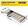 VEVOR aluminum sluice box dimensions and weight with detailed design features displayed.