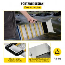 VEVOR Aluminum Alloy Sluice Box, Compact 36" Mini Sluice Boxes for Gold, Lightweight Gold Sluice Equipment, Portable Sluice Boxes with Miner\'s Moss, River, Creek, Gold Panning, Prospecting, Dredging