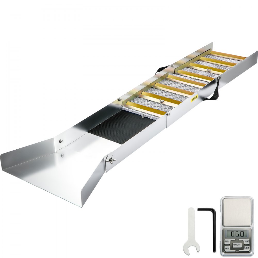 Folding Aluminum Alloy Sluice Box, Compact 50" Sluice Boxes for Gold, Lightweight Gold Sluice Equipment, Portable Sluice Boxes w/Miner's Moss, River, Creek, Gold Panning, Prospecting, Dredging Folding Aluminum Alloy Sluice Box, Compact 50" Sluice Boxes for Gold, Lightweight Gold Sluice Equipment, Portable Sluice Boxes w/Miner's Moss, River, Creek, Gold Panning, Prospecting, Dredging