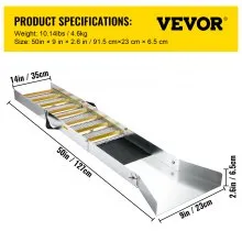 VEVOR Folding Aluminum Alloy Sluice Box, Compact 50\" Sluice Boxes for Gold, Lightweight Gold Sluice Equipment, Portable Sluice Boxes with Miner\'s Moss, River, Creek, Gold Panning, Prospecting, Dredg