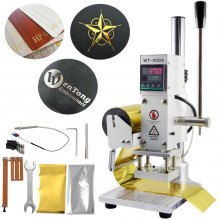 VEVOR 5x7cm Hot Foil Stamping Machine Leather Embossing Machine Bronzing Machine Hot Stamping Machine with Positioning Slider for PVC Leather Pu and Paper (5x7cm)…