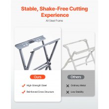 VEVOR Table Saw Folding Stand 158.76 kg Load Capacity Portable Table Saw Stand