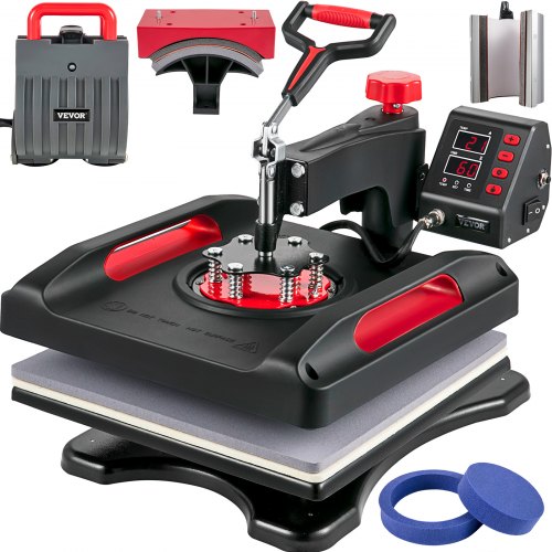 Vevor Heat Press Machine Sublimation Machine 15x15 Inch 6 In 1 Heat Press Red