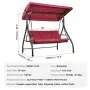 VEVOR 3-Seat Patio Swing Chair, Converting Canopy Swing, Outdoor Patio Porch with Adjustable Canopy, Removable Thick Cushion and Alloy Steel Frame, for Balcony, Backyard, Poolside, Burgundy