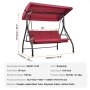 VEVOR 3-Seat Patio Swing Chair, Converting Canopy Swing, Outdoor Patio Porch with Adjustable Canopy, Removable Thick Cushion and Alloy Steel Frame, for Balcony, Backyard, Poolside, Burgundy