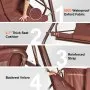 VEVOR 3-Seat Patio Swing Chair, Converting Canopy Swing, Outdoor Patio Porch with Adjustable Canopy, Removable Thick Cushion and Alloy Steel Frame, for Balcony, Backyard, Poolside, Brown