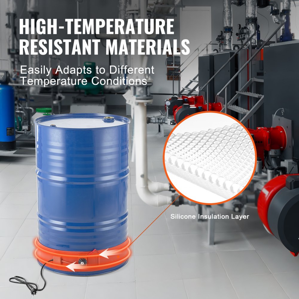 VEVOR 55 gallon metalltrommelvarmer 1200 watt 5 tommer Bredde 86-302℉ Justerbar