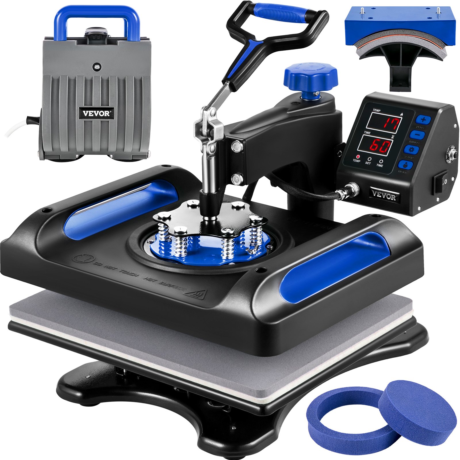 VEVOR Heat Press Machine Sublimation Machine 12" x 15" Blue 5 In 1 Heat Press
