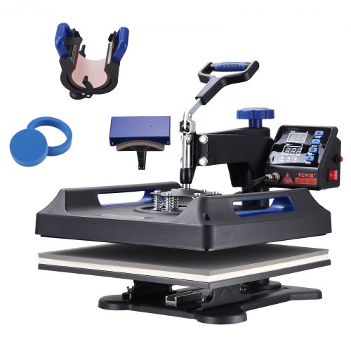 VEVOR Heat Press 15x15, Upgraded Heat Press Machine 5 in 1, Anti-Scald, Fast-Heating, Swing Away Digital Control Multifunction Heat Press for Sublimation Combo for T-Shirt Hat Cap Mug Plate
