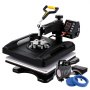 VEVOR Heat Press 15x15, Upgraded Heat Press Machine 5 in 1, Anti-Scald, Fast-Heating, Swing Away Digital Control Multifunction Heat Press for Sublimation Combo for T-Shirt Hat Cap Mug Plate, Black