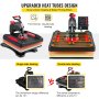 VEVOR Heat Press Machine 15 x 15 tuuman 360° Rotation Swing pois Red Heat Press 5 In 1 Paidan painokone 5 In 1 Heat Press 1000 W sublimaatiokoneen kaksiputkinen lämmitys tee-se-itse-lautasille korkkimukit