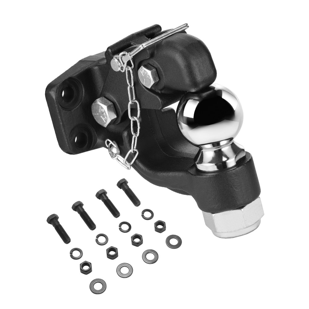 Pintle Hitch 2-5/16" Mount Hitch Ball for 2.5" to 3" Lunette Ring 20000 lbs