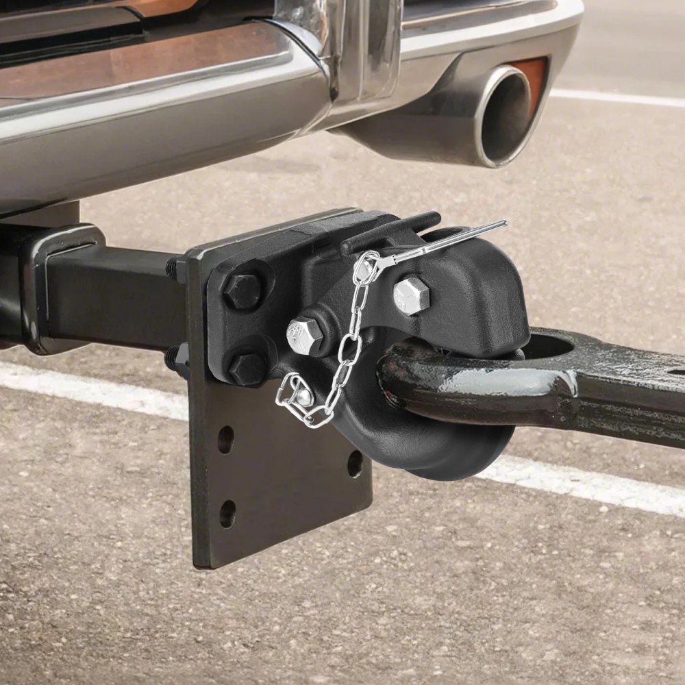 VEVOR Pintle Hook, 13605 kg Towing Capacity, Trailer Hitches Receiver Hook Fits for 63.5 to 76.2 mm Lunette Ring with Mounting Kit, Wear-resistant, Black Powder Coat, Suitable for Various Vehicles