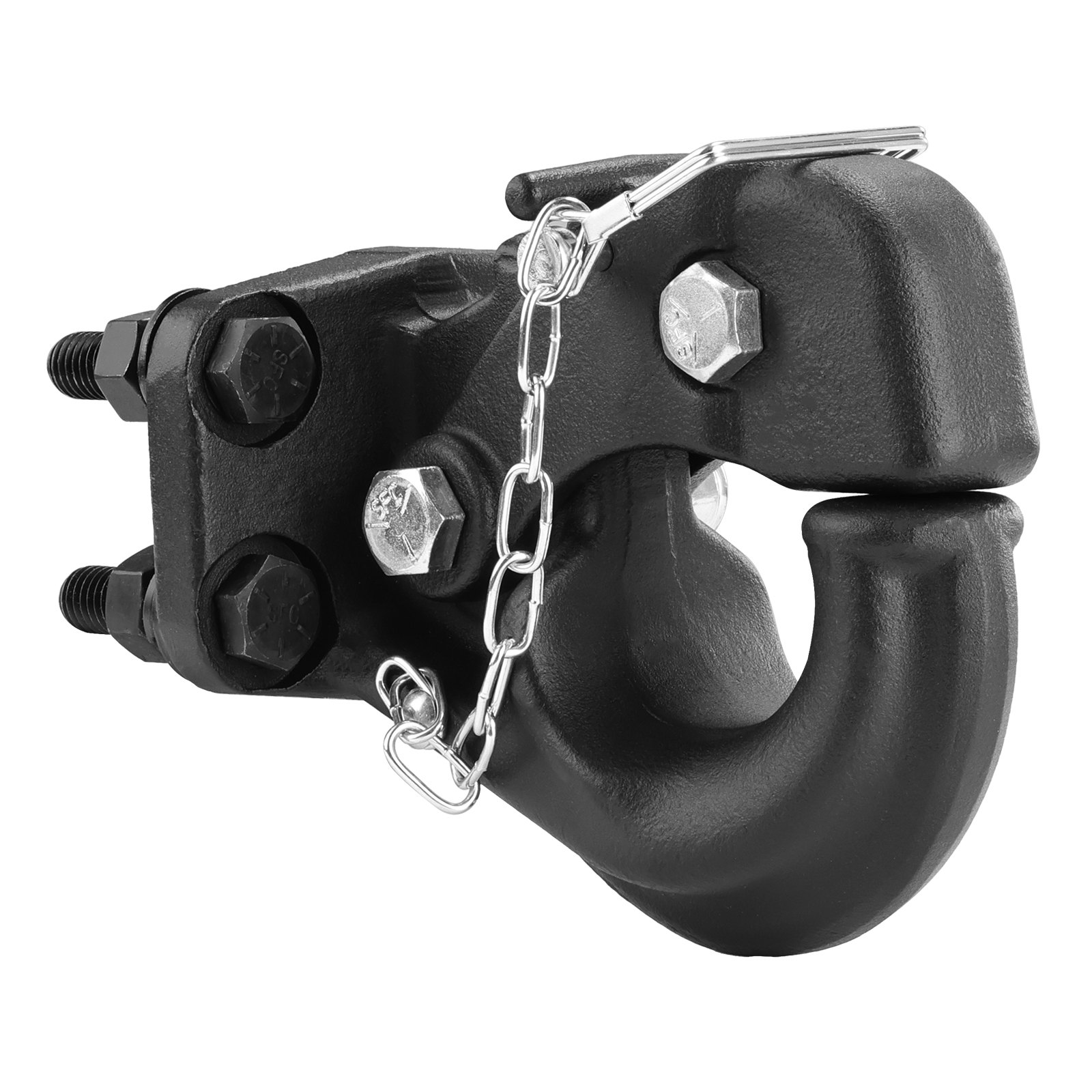 VEVOR Pintle Hook, 13605 kg Towing Capacity, Trailer Hitches Receiver Hook Fits for 63.5 to 76.2 mm Lunette Ring with Mounting Kit, Wear-resistant, Black Powder Coat, Suitable for Various Vehicles