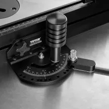 VEVOR Precision Miter Gauge, Standard Slot 3/4'' x 3/8'', Aluminum Alloy Table Saw Miter Gauge with 19-35 in Grating 15 Angle Stops Adjustable Spring Loaded Plunger and Removable Disc, for Woodworking