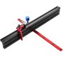 VEVOR precision miter gauge with adjustable red and black components and rulers.