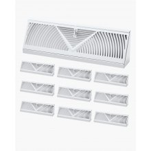 Floor Registers 15-Inch 10-Pack Floor Vents for HVAC Baseboard Registers White