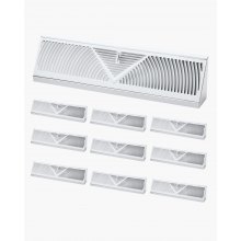 Floor Registers 18-Inch 10-Pack Floor Vents for HVAC Baseboard Registers White