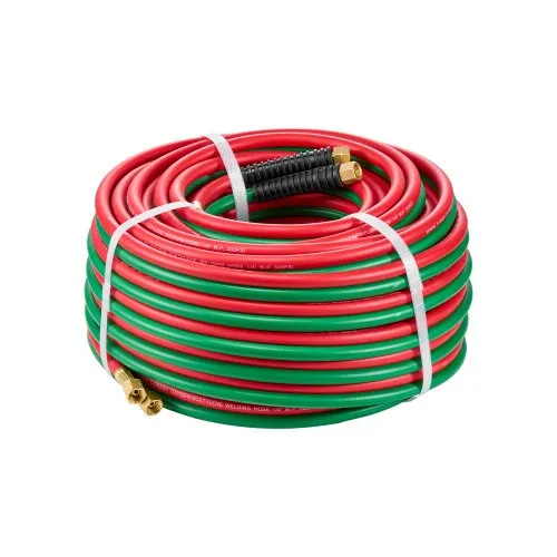VEVOR Oxygen Acetylene Hose, 1/4-Inch x 100FT Oxy Acetylene Hose with 9/16"-18 B Fitting, 300PSI T Grade Welding Cutting Torch Twin Hose, Compatible with Oxygen, Acetylene, Propane and Other Fuel Gases