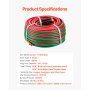 VEVOR Oxygen Acetylene Hose, 1/4-Inch x 100FT Oxy Acetylene Hose with 9/16"-18 B Fitting, 300PSI T Grade Welding Cutting Torch Twin Hose, Compatible with Oxygen, Acetylene, Propane and Other Fuel Gases