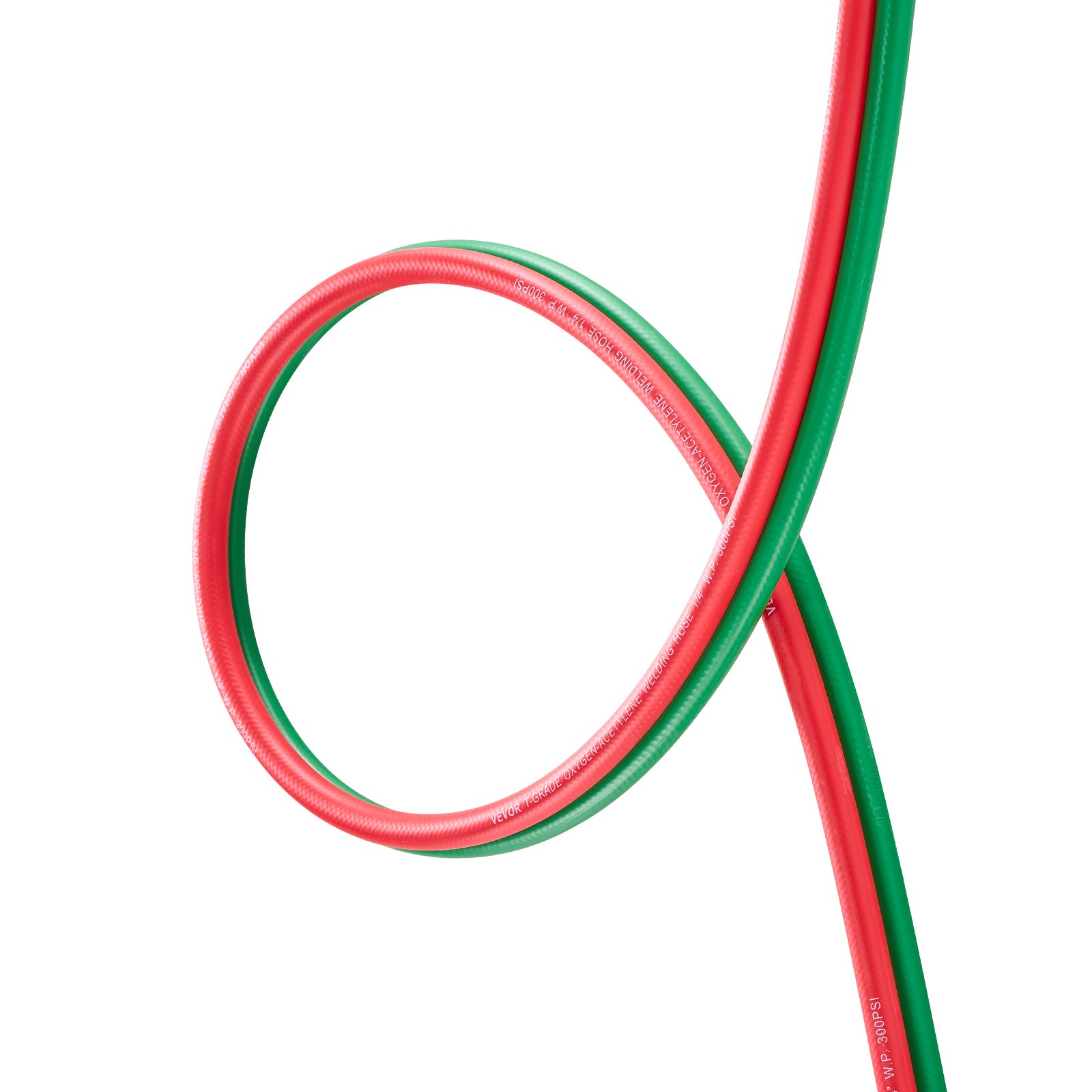 VEVOR Oxygen Acetylene Hose, 1/4-Inch x 100FT Oxy Acetylene Hose with 9/16"-18 B Fitting, 300PSI T Grade Welding Cutting Torch Twin Hose, Compatible with Oxygen, Acetylene, Propane and Other Fuel Gases