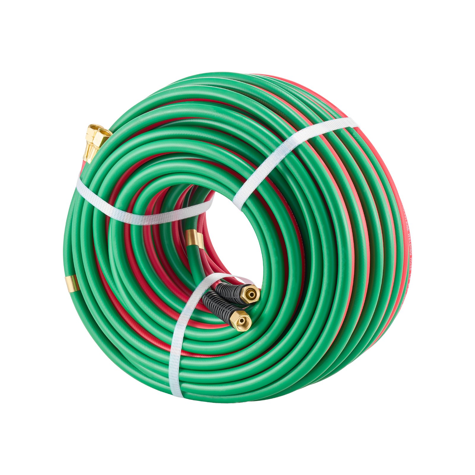 VEVOR Oxygen Acetylene Hose, 1/4-Inch x 100FT Oxy Acetylene Hose with 9/16"-18 B Fitting, 300PSI T Grade Welding Cutting Torch Twin Hose, Compatible with Oxygen, Acetylene, Propane and Other Fuel Gases
