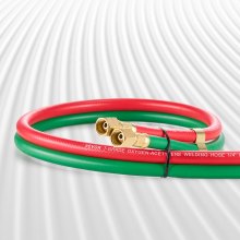 VEVOR Oxygen Acetylene Hose 1/4-Inch x 15FT Oxy Acetylene Hose 300PSI T Grade